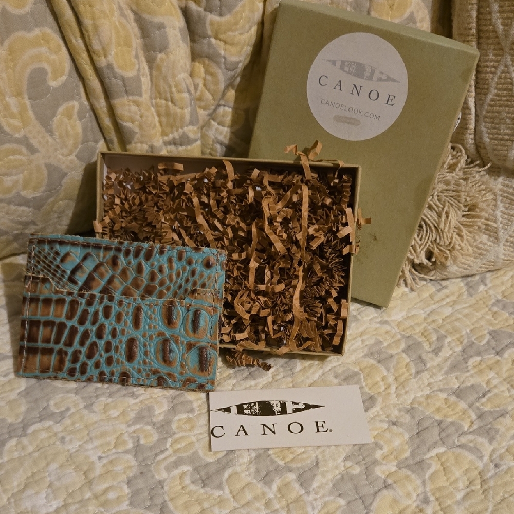 Turquoise Crocodile Embossed Wallet